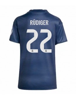 Ženski Nogometna dresi replika Real Madrid Antonio Rudiger #22 Gostujoči 2025-26 Kratek rokav Ženski Nogometna dresi replika Real Madrid Antonio Rudiger #22 Gostujoči 2025-26 Kratek rokav